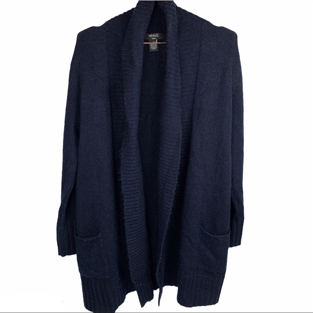 Verve‎ Ami Open Front Pocket Cardigan Navy